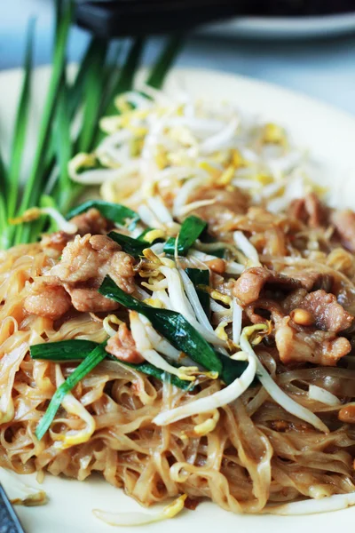 Stir fried rice noodle on plate. — Stock Photo, Image
