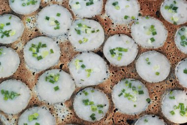 Hindistan cevizi sütü karıştırın şeker ve un. -nazik bir Tay sweetmeat