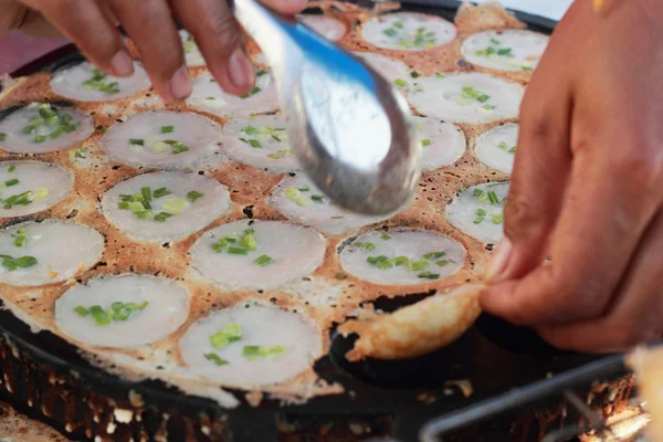 Coconut milk mix sugar and flour. - Kind of Thai sweetmeat — Stock Photo, Image