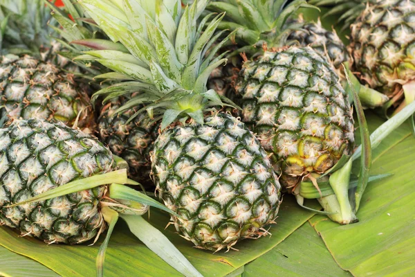 Fresh pineapple fruit on the market. — Stock Photo, Image