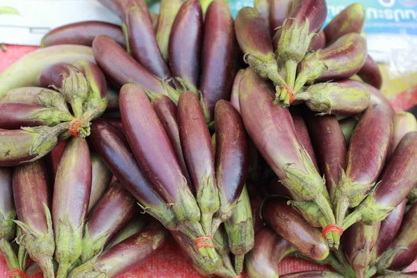 Purple eggplant in the market — Stock Photo, Image