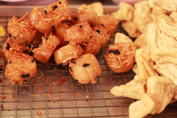 Fried taro - chinese style with fried tofu — Stock Photo, Image