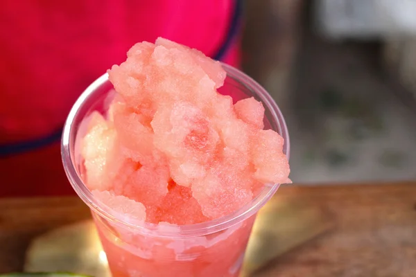 Watermelon smoothies in the glass — Stock Photo, Image