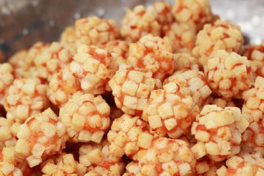 Yemeği kızarmış karides eti top