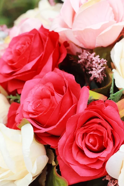 Beautiful of rose artificial flowers — Stock Photo, Image