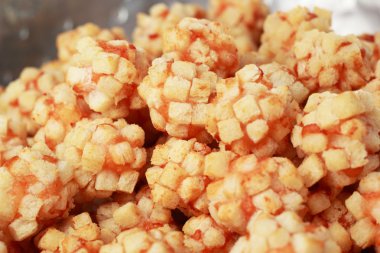 Yemeği kızarmış karides eti top