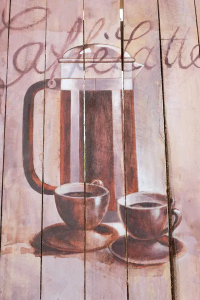 Linha de fundo desenho xícara de café estilo vintage — Fotografia de Stock