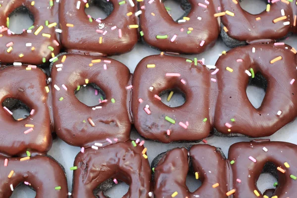 Çikolatalı donuts yakın çekim — Stok fotoğraf