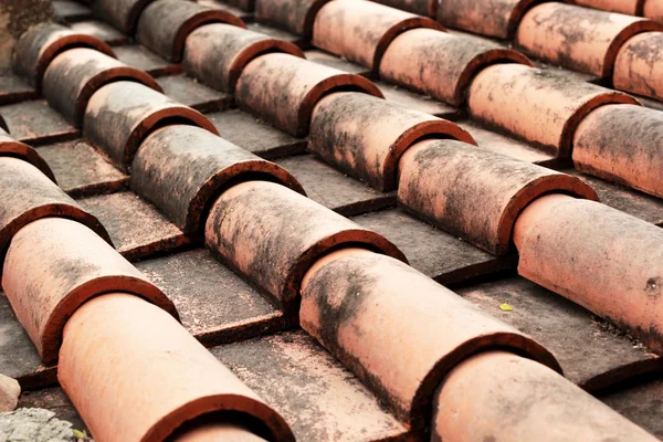 Close up of red roof tiles. — Stock Photo, Image