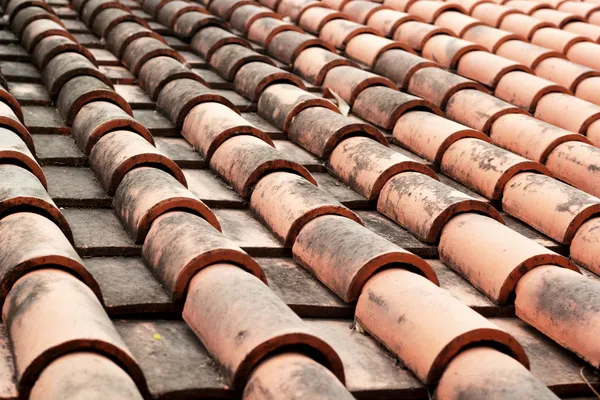 Close up of red roof tiles. — Stock Photo, Image