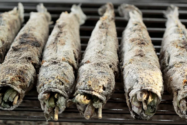 Salt fish - on the stove. — Stock Photo, Image