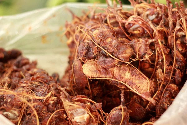 Arrière-plan fruits de tamarin mûrs pelés . — Photo