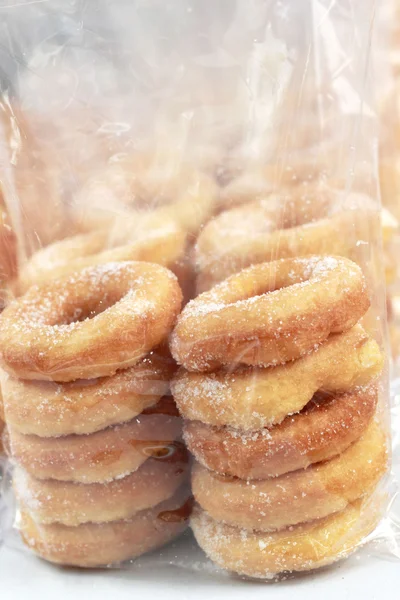 Making donut placed in a row. — Stock Photo, Image