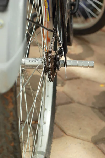 Närbild på vintage cykel. — Stockfoto