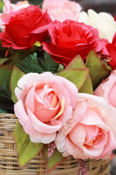 Beautiful of rose artificial flowers — Stock Photo, Image