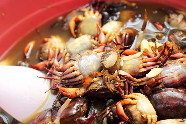 Krab bewaard in de markt — Stockfoto