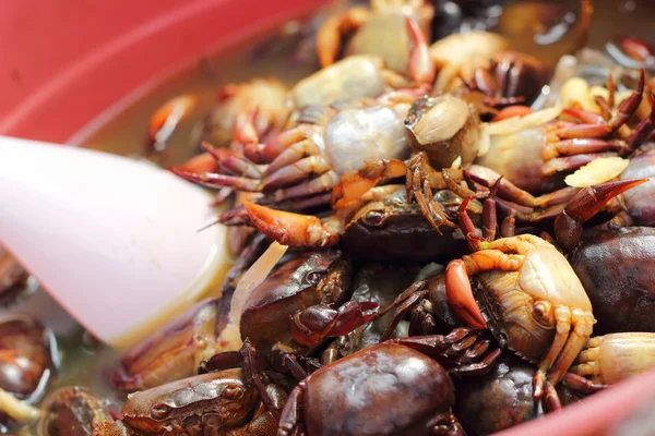 Krab bewaard in de markt — Stockfoto