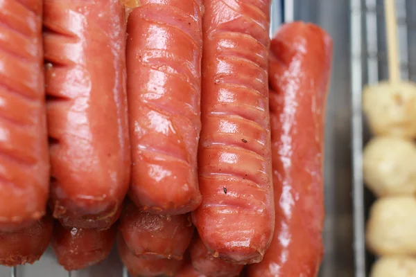 Grilled meatballs in the market — Stock Photo, Image