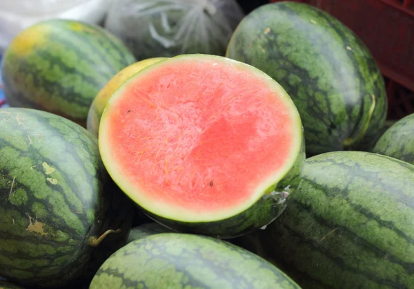 Close up melancia fruta fundo textura — Fotografia de Stock