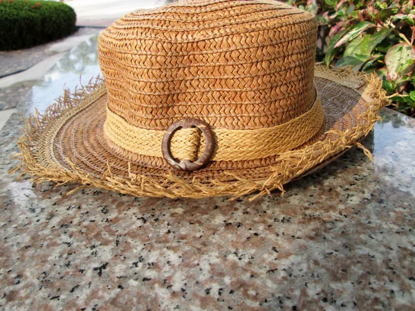 Close up di cappelli di paglia marrone — Foto Stock