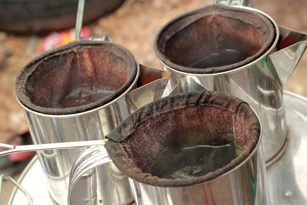 Der Kaffee - altes thailändisches Land auf dem Markt — Stockfoto