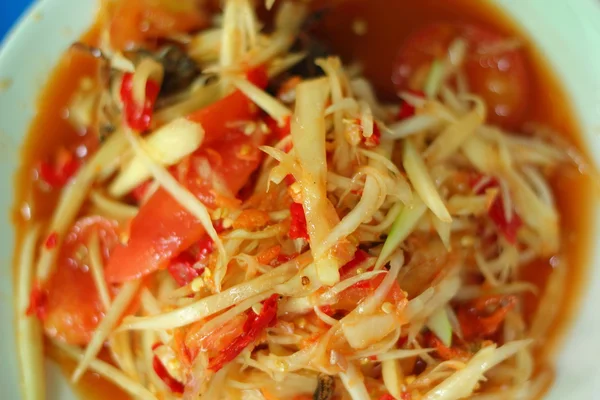 Ensalada de papaya en el plato —  Fotos de Stock