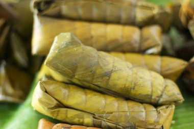 yapışkan pirinç sarılmış - tatlı Tayland.