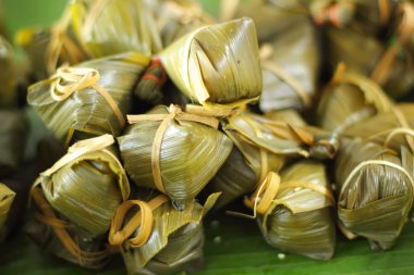 yapışkan pirinç sarılmış - tatlı Tayland.