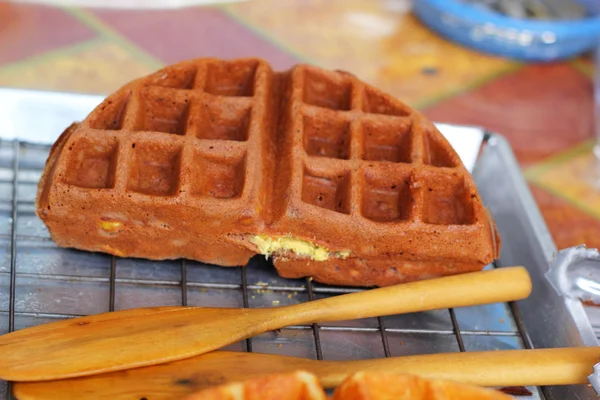 Sweet waffles in the market — Stock Photo, Image