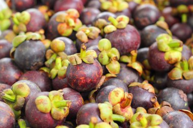 Pazarda taze mangosteen