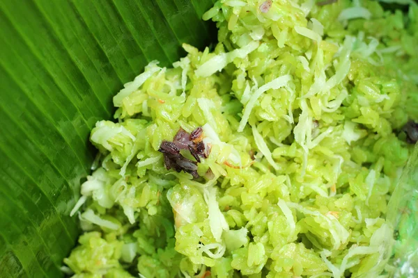 Zielony lepki ryż z mlekiem kokosowym — Zdjęcie stockowe