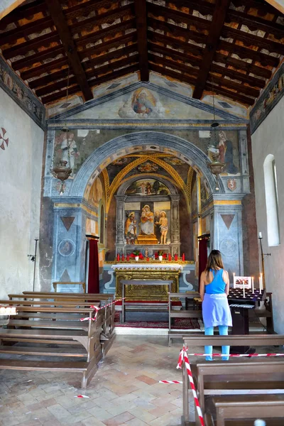 Intérieur Petite Église San Rocco Remonte 16Ème Siècle Août 2021 — Photo