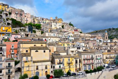 Ragusa Sicilya 'nın tarihi merkezi manzarası
