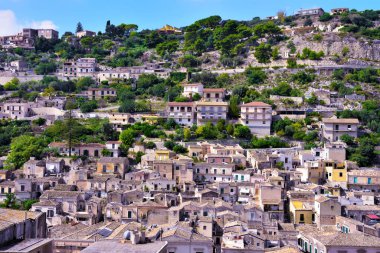 Sicilya İtalya 'nın Modica Panoraması