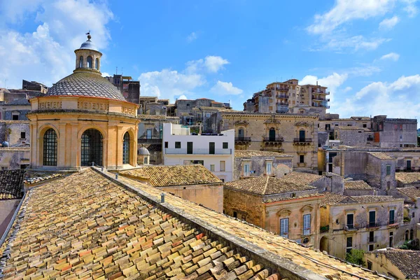 Panorama Van Modica Gezien Vanaf Klokkentoren Van San Giorgio Sicily — Stockfoto