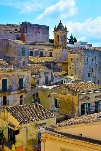 Panoráma Modica San Giorgio Harangtoronyból Szicília Olaszország — Stock Fotó