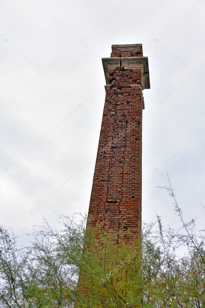 ancient chimney of the tonnara marzamemi Sicily Italy