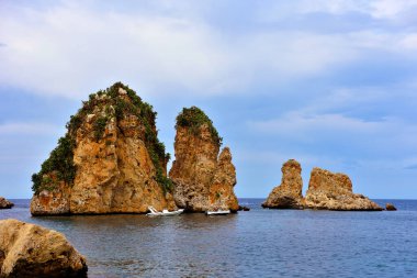 Scopello 'dan Faraglioni Castellammare del golfo Sicilya İtalya