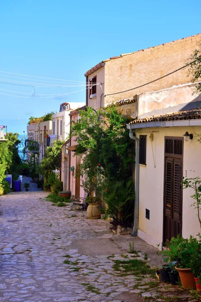 Das Historische Zentrum Des Sizilianischen Dorfes Ein Ziel Für Viele Stockfoto