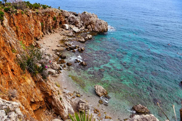 Παράκτια Πανόραμα Στο Zingaro Φυσικό Αποθεματικό Cala Berretta Cala Della — Φωτογραφία Αρχείου