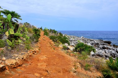 Zingaro 'nun kıyı şeridi doğal rezervi Sicilya' da.