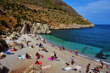 Trapanii 21 Eylül 2021 San Vito lo Capo İtalya 'daki Parco dello Zingaro doğal koruma alanı.