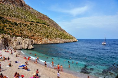 Trapanii 21 Eylül 2021 San Vito lo Capo İtalya 'daki Parco dello Zingaro doğal koruma alanı.