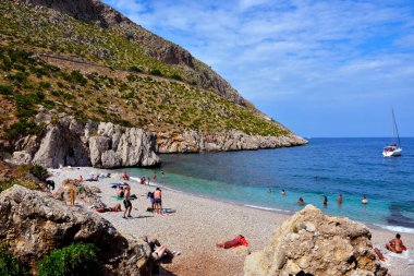 Trapanii 21 Eylül 2021 San Vito lo Capo İtalya 'daki Parco dello Zingaro doğal koruma alanı.