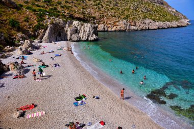 Trapanii 21 Eylül 2021 San Vito lo Capo İtalya 'daki Parco dello Zingaro doğal koruma alanı.