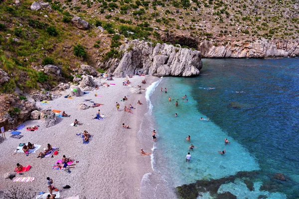 Trapanii 21 Eylül 2021 San Vito lo Capo İtalya 'daki Parco dello Zingaro doğal koruma alanı.