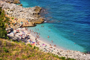 Trapanii 21 Eylül 2021 San Vito lo Capo İtalya 'daki Parco dello Zingaro doğal koruma alanı.