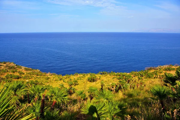 Παράκτια Πανόραμα Στο Zingaro Φυσικό Αποθεματικό Sicily Ιταλία — Φωτογραφία Αρχείου