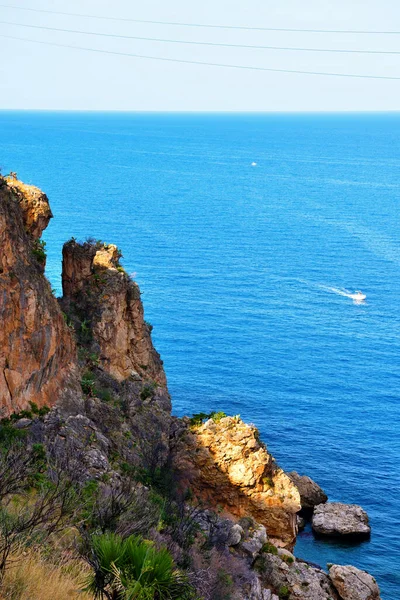 Παράκτια Πανόραμα Στο Zingaro Φυσικό Αποθεματικό Sicily Ιταλία — Φωτογραφία Αρχείου