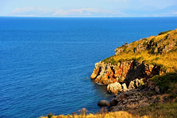 Παράκτια Πανόραμα Στο Zingaro Φυσικό Αποθεματικό Sicily Ιταλία — Φωτογραφία Αρχείου